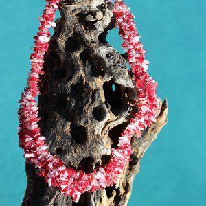 The Cleopatra Collection/ Red & White Glass Necklace